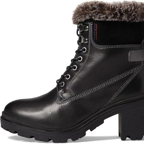 NEW  ERIC MICHAEL Leather Waterproof Phyllis Heel Booties Black for women 561tn - Picture 8 of 9